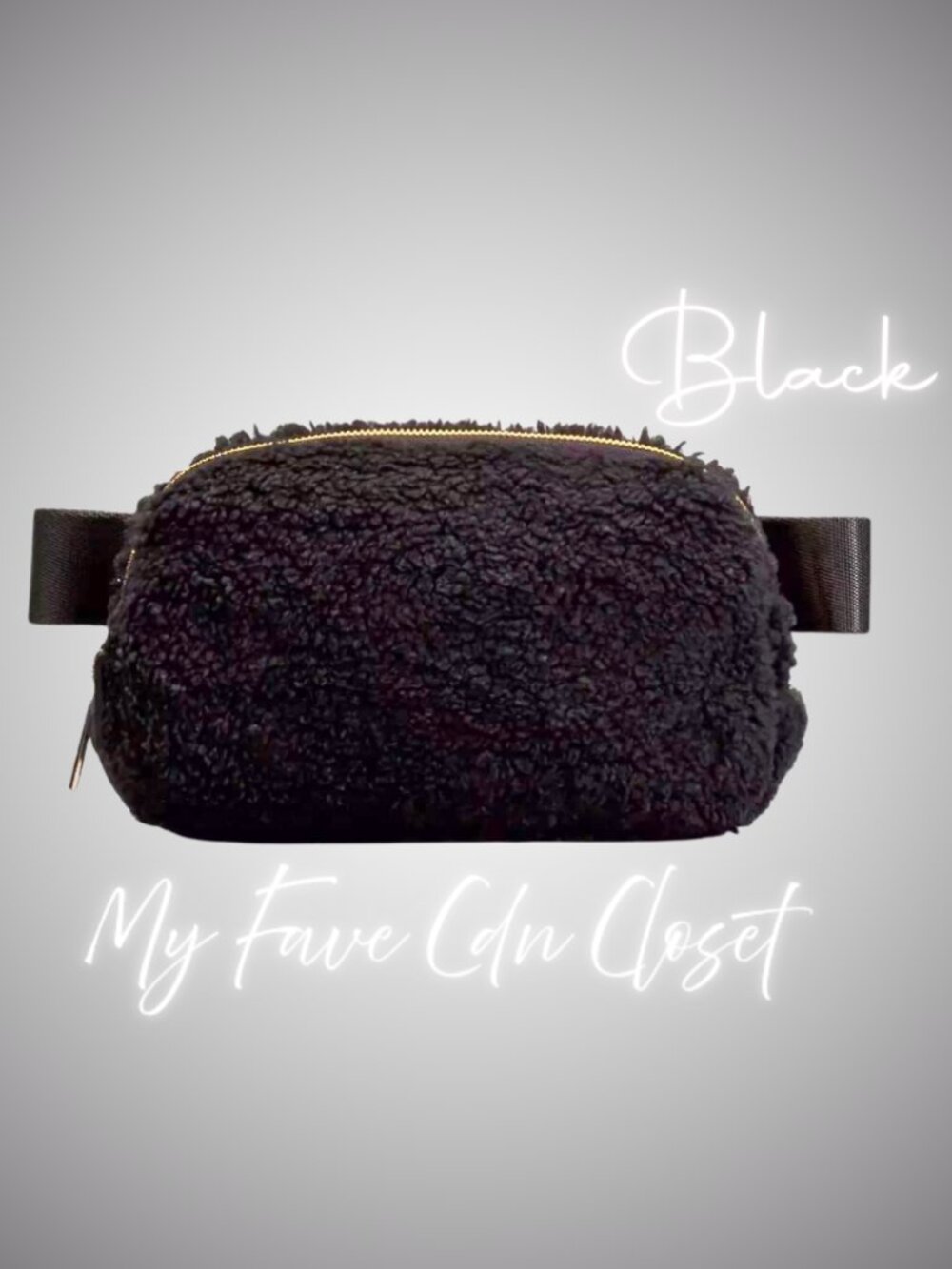 NEW Black SHERPA Crossbody Belt Bag